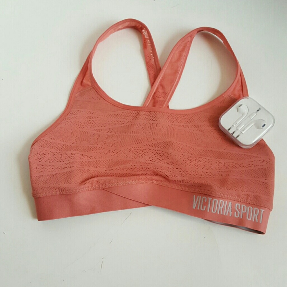 Victoria secret sport bra coral lace women size M